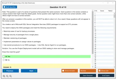 Microsoft 70-767 Implementing a SQL Data Warehouse Practice test exam simulator test engine exam Prep practice test questions answers Image 10