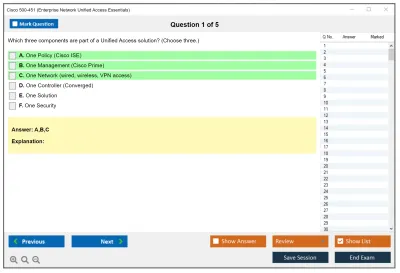 Cisco 500-451 Enterprise Network Unified Access Essentials (ENUAE) Practice test exam simulator test engine exam Prep practice test questions answers Image 1