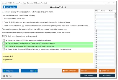 Microsoft MB-600 Microsoft Power Apps + Dynamics 365 Solution Architect Practice test exam simulator test engine exam Prep practice test questions answers Image 7