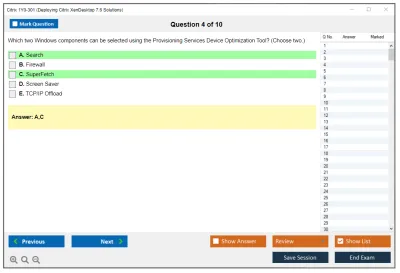 Citrix 1Y0-301 Deploying Citrix XenDesktop 7.6 Solutions Practice test exam simulator test engine exam Prep practice test questions answers Image 4