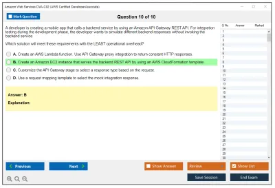 Amazon Web Services DVA-C02 AWS Certified Developer - Associate Practice test exam simulator test engine exam Prep practice test questions answers Image 10