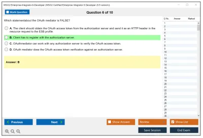 WSO2 Enterprise-Integrator-6-Developer WSO2 Certified Enterprise Integrator 6 Developer (6.5 version) Practice test exam simulator test engine exam Prep practice test questions answers Image 6
