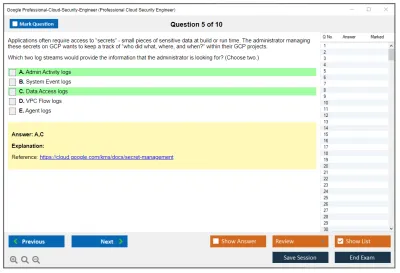 Google Professional-Cloud-Security-Engineer Google Cloud Certified - Professional Cloud Security Engineer Practice test exam simulator test engine exam Prep practice test questions answers Image 5