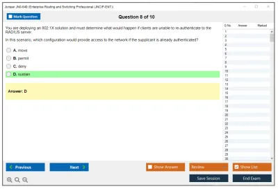 Juniper JN0-649 Enterprise Routing and Switching Professional (JNCIP-ENT) Practice test exam simulator test engine exam Prep practice test questions answers Image 8