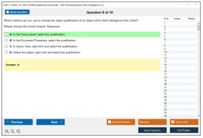 SAP C_BOWI_42 SAP Certified Application Associate - SAP BusinessObjects Web Intelligence 4.2 Practice test exam simulator test engine exam Prep practice test questions answers Image 9
