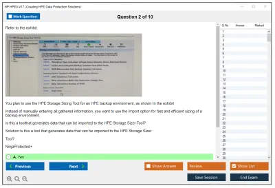 HP HPE0-V17 Creating HPE Data Protection Solutions Practice test exam simulator test engine exam Prep practice test questions answers Image 2
