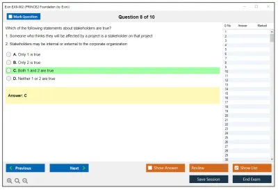 Exin EX0-002 PRINCE2 Foundation (by Exin) Practice test exam simulator test engine exam Prep practice test questions answers Image 8