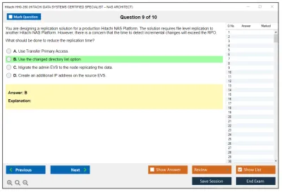 Hitachi HH0-350 HITACHI DATA SYSTEMS CERTIFIED SPECIALIST – NAS ARCHITECT Practice test exam simulator test engine exam Prep practice test questions answers Image 9
