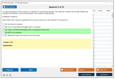 HP HPE0-J69 Delta - HPE Storage Solutions Practice test exam simulator test engine exam Prep practice test questions answers Image 5