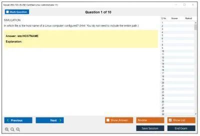 Novell 050-720 SUSE Certified Linux Administrator 11 Practice test exam simulator test engine exam Prep practice test questions answers Image 1