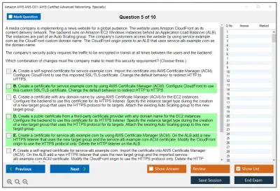 Amazon AWS ANS-C01 Amazon AWS Certified Advanced Networking - Specialty Practice test exam simulator test engine exam Prep practice test questions answers Image 5