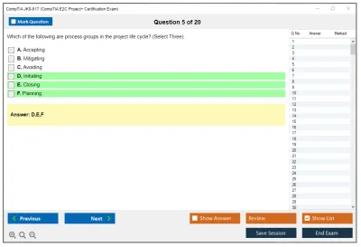 CompTIA JK0-017 CompTIA E2C Project+ Certification Exam Practice test exam simulator test engine exam Prep practice test questions answers Image 5