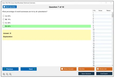 Cisco 700-755 Cisco Small Business Technical Overview Practice test exam simulator test engine exam Prep practice test questions answers Image 7