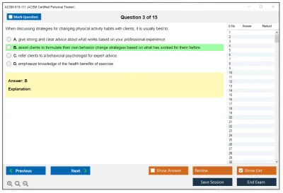 ACSM 010-111 ACSM Certified Personal Trainer Practice test exam simulator test engine exam Prep practice test questions answers Image 3