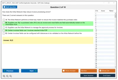 SAP C_ARCAT_18Q4 SAP Certified Application Associate - SAP Ariba Catalogs Practice test exam simulator test engine exam Prep practice test questions answers Image 2
