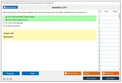 Cisco 500-920 Cisco Data Center Unified Computing Infrastructure Troubleshooting (DCITUC) Practice test exam simulator test engine exam Prep practice test questions answers Image 2