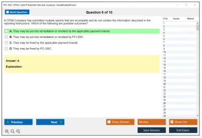 PCI SSC CPSA Card Production Security Assessor (CPSA)QualificationExam Practice test exam simulator test engine exam Prep practice test questions answers Image 6