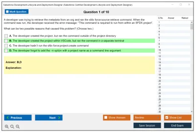 Salesforce Development-Lifecycle-and-Deployment-Designer Salesforce Certified Development Lifecycle and Deployment Designer Practice test exam simulator test engine exam Prep practice test questions answers Image 1