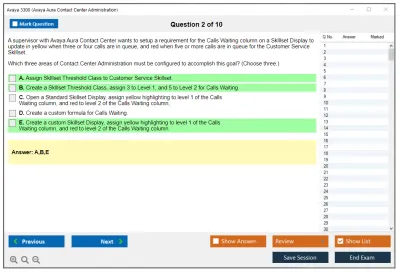 Avaya 3300 Avaya Aura Contact Center Administration Practice test exam simulator test engine exam Prep practice test questions answers Image 2