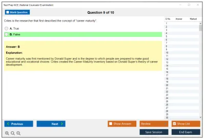 Test Prep NCE National Counselor Examination Practice test exam simulator test engine exam Prep practice test questions answers Image 9
