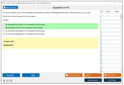 SAP C_CPI_14 SAP Certified Development Associate - SAP Integration Suite Practice test exam simulator test engine exam Prep practice test questions answers Image 2