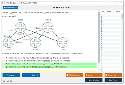 Juniper JN0-682 Data Center Professional (JNCIP-DC) Practice test exam simulator test engine exam Prep practice test questions answers Image 3