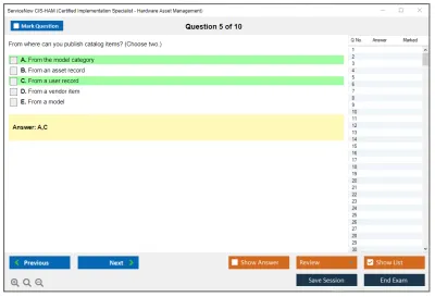 ServiceNow CIS-HAM Certified Implementation Specialist - Hardware Asset Management Practice test exam simulator test engine exam Prep practice test questions answers Image 5