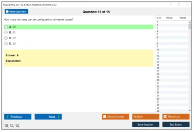 Huawei H12-211_V2.2 HCIA-Routing &amp; Switching V2.2 Practice test exam simulator test engine exam Prep practice test questions answers Image 13