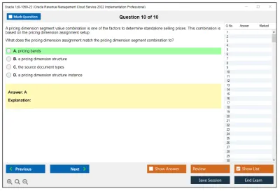 Oracle 1z0-1059-22 Oracle Revenue Management Cloud Service 2022 Implementation Professional Practice test exam simulator test engine exam Prep practice test questions answers Image 10