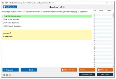 IBM P2070-048 IBM FileNet Image Services Administration and Support Mastery Test v1 Practice test exam simulator test engine exam Prep practice test questions answers Image 1