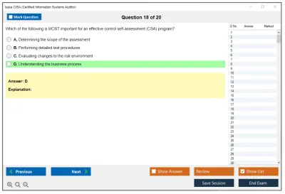 Isaca CISA Certified Information Systems Auditor Practice test exam simulator test engine exam Prep practice test questions answers Image 18
