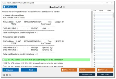 Huawei H12-211_V2.2 HCIA-Routing &amp; Switching V2.2 Practice test exam simulator test engine exam Prep practice test questions answers Image 9