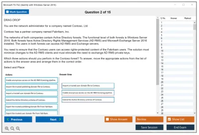 Microsoft 70-742 Identity with Windows Server 2016 Practice test exam simulator test engine exam Prep practice test questions answers Image 2