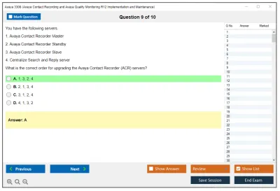 Avaya 3308 Avaya Contact Recording and Avaya Quality Monitoring R12 Implementation and Maintenance Practice test exam simulator test engine exam Prep practice test questions answers Image 9