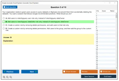 Google Associate-Cloud-Engineer Google Cloud Certified - Associate Cloud Engineer Practice test exam simulator test engine exam Prep practice test questions answers Image 5