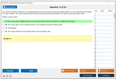 IIBA CBAP Certified Business Analysis Professional (CBAP) Practice test exam simulator test engine exam Prep practice test questions answers Image 15