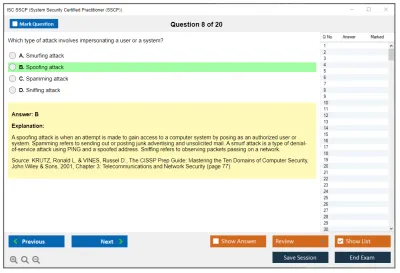 ISC2 SSCP Systems Security Certified Practitioner Practice test exam simulator test engine exam Prep practice test questions answers Image 8