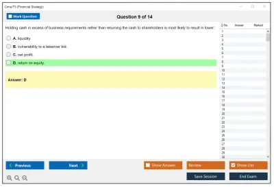 Cima F3 Financial Strategy Practice test exam simulator test engine exam Prep practice test questions answers Image 9