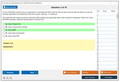 Cisco 300-415 Implementing Cisco SD-WAN Solutions (300-415 ENSDWI) Practice test exam simulator test engine exam Prep practice test questions answers Image 3