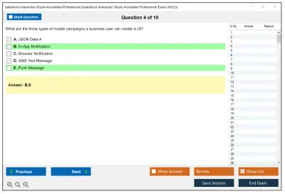 Salesforce Interaction-Studio-Accredited-Professional Salesforce Interaction Studio Accredited Professional Practice test exam simulator test engine exam Prep practice test questions answers Image 4
