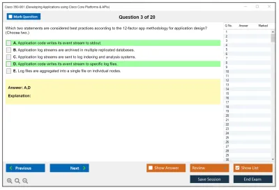 Cisco 350-901 Developing Applications using Cisco Core Platforms and APIs (DEVCOR) Practice test exam simulator test engine exam Prep practice test questions answers Image 3