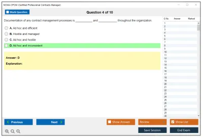 NCMA CPCM Certified Professional Contracts Manager Practice test exam simulator test engine exam Prep practice test questions answers Image 4