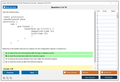Juniper JN0-362 Service Provider Routing and Switching - Specialist (JNCIS-SP) Practice test exam simulator test engine exam Prep practice test questions answers Image 3