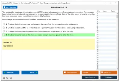VMware 3V0-732 VMware Certified Advanced Professional 7 - Cloud Management and Automation Design Exam Practice test exam simulator test engine exam Prep practice test questions answers Image 9