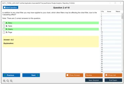 SAP C_THR92_2205 SAP Certified Application AssociateSAP SuccessFactors People Analytics: Reporting 1H/2022 Practice test exam simulator test engine exam Prep practice test questions answers Image 2