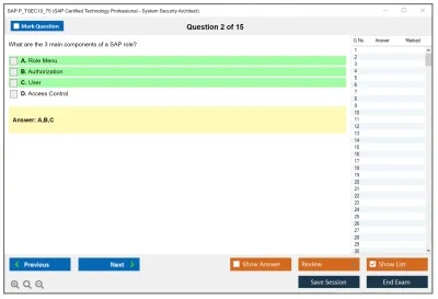 SAP P_TSEC10_75 SAP Certified Technology Professional - System Security Architect Practice test exam simulator test engine exam Prep practice test questions answers Image 2