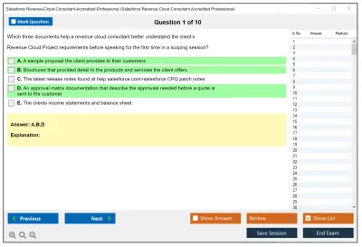 Salesforce Revenue-Cloud-Consultant-Accredited-Professional Salesforce Revenue Cloud Consultant Accredited Professional Practice test exam simulator test engine exam Prep practice test questions answers Image 1