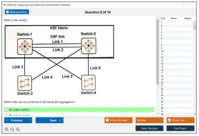 HP HPE6-A41 Applying Aruba Switching Fundamentals for Mobility Practice test exam simulator test engine exam Prep practice test questions answers Image 8