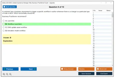 Adobe AD5-E803 Adobe Experience Manager Sites Business Practitioner Expert - Upgrade Practice test exam simulator test engine exam Prep practice test questions answers Image 9