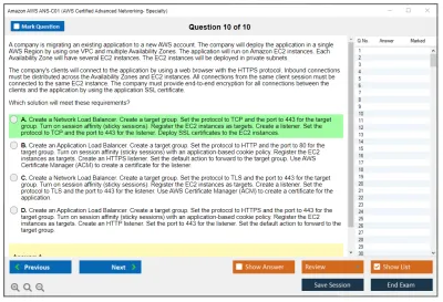 Amazon AWS ANS-C01 Amazon AWS Certified Advanced Networking - Specialty Practice test exam simulator test engine exam Prep practice test questions answers Image 10